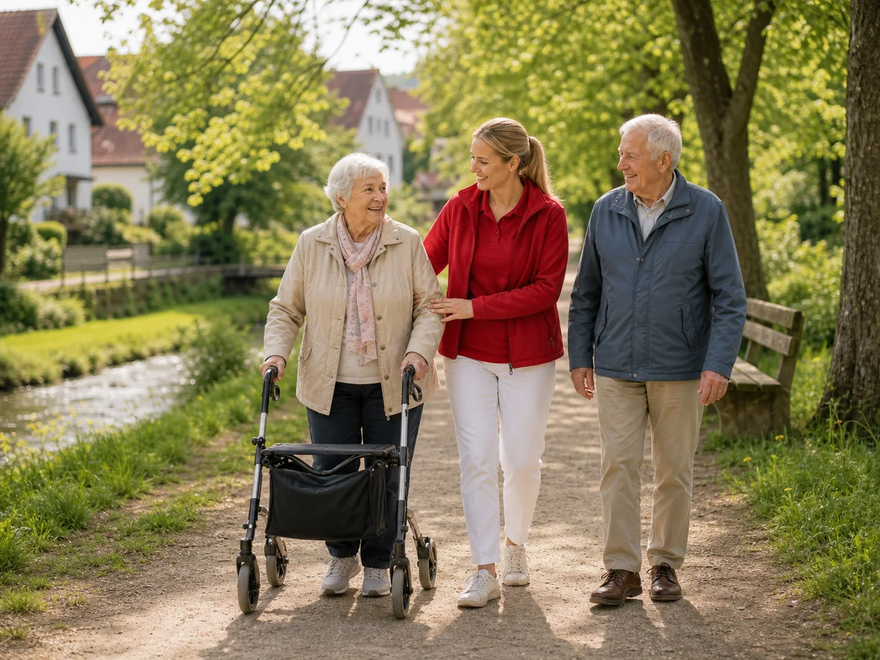 Spaziergang und Ausflug mit Pflegekraft